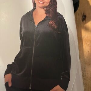 Felina Black Velvet Zip Hoodie and pants